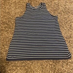 Athleta Blue and White Boxy Tank Top